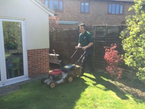 Mowing a lawn